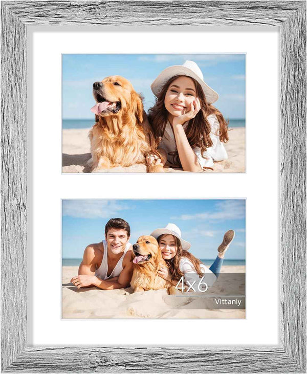 Vittanly 11x14 Collage Picture Frame, Displays 5Pcs 4x6 Pictures with Mat or 1Pcs 11x14 without Mat for Wall Mounting, Picture Frames Collage Wall Decor in Black, 1 Pack
