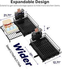 Expandable Dish Drying Rack for Kitchen Counter