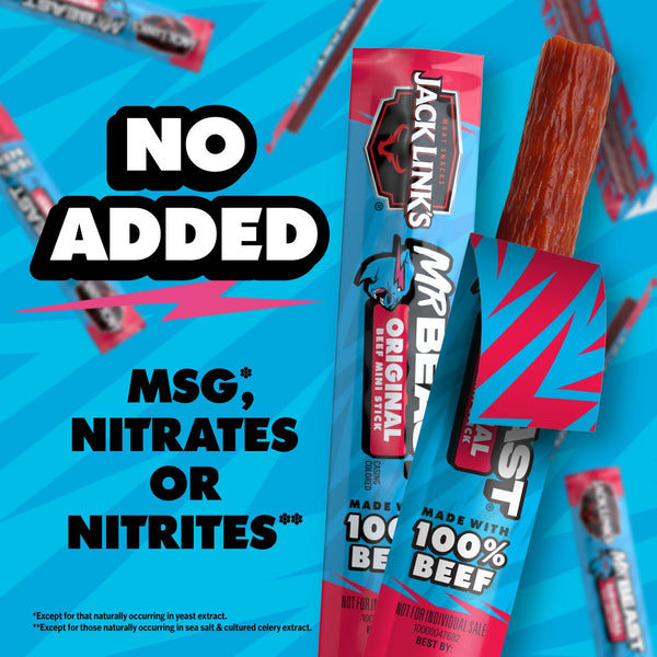 Jack Link's x MrBeast Original Mini Beef Jerky Sticks, 12 Pack, 0.5 oz Meat Sticks