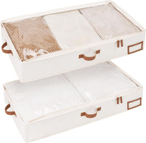 StorageWorks Large Under Bed Storage Containers with Handles and Label Holder, 2 Pack Ultra-thick Fabric Storage Bins