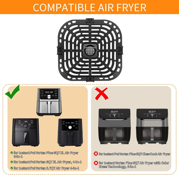 Air Fryer Replacement Tray for Instant Pot Vortex 6 in 1 6 QT Gourmia GAF735 6 QT, Original Air Fryer Accessories Grill Pan Plate Crisper Plate Rack Parts,Dishwasher Safe