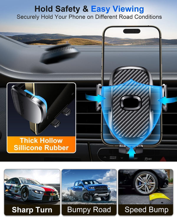 Universal Car Phone Holder with 360° Suction Cup and Adjustable Angle