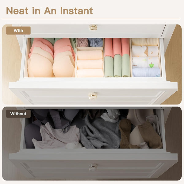14 Pack Beige Drawer Organizer for Baby Clothes and Storage