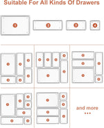 22-piece drawer organizer set with non-slip silicone pads and clear desk trays
