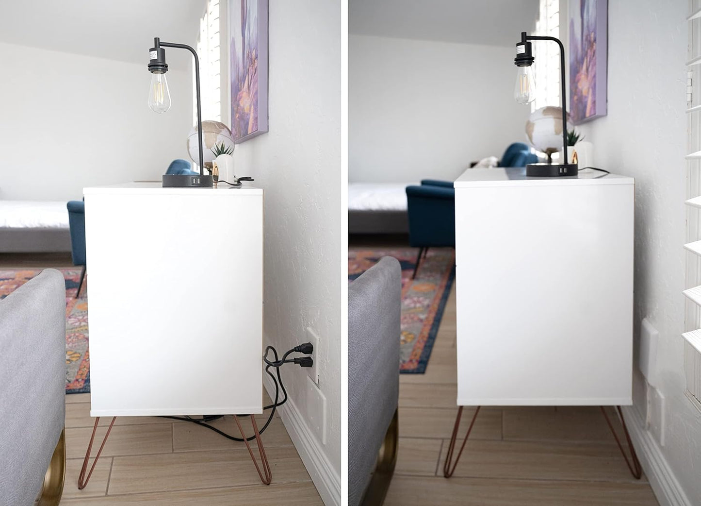 Sleek Socket Flat Ultra-Thin Outlet Concealer – 3ft Extension Cord Kit with Multi Outlet Power Strip