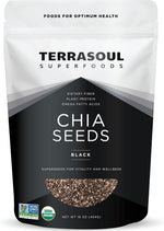 Terrasoul Superfoods Organic Black Chia, 16 oz - Chia Seeds | Superseed Boost for Energy & Wellness
