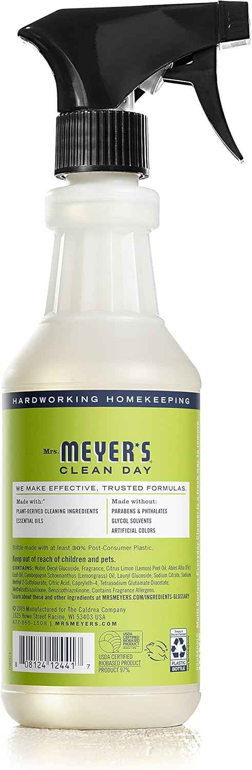 Mrs. Meyer's All-Purpose Cleaner Spray, Lemon Verbena, 16 fl oz, Cruelty Free, Pack of 3