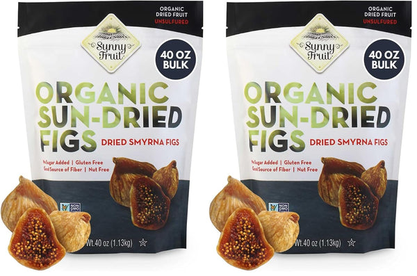 Sunny Fruit Organic Turkish Dried Figs, 2.5 Pound Bulk Bag