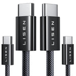 Lisen 6.6ft 2-pack 240W USB-C to USB-C cable fast charging for iPhone 17, 16, 15 Pro Max, iPad, MacBook, Samsung S26, S25 Ultra