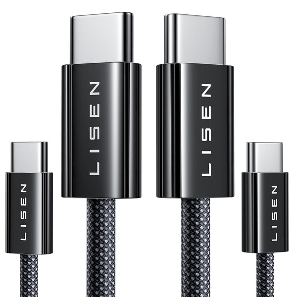 Lisen 6.6ft 2-pack 240W USB-C to USB-C cable fast charging for iPhone 17, 16, 15 Pro Max, iPad, MacBook, Samsung S26, S25 Ultra