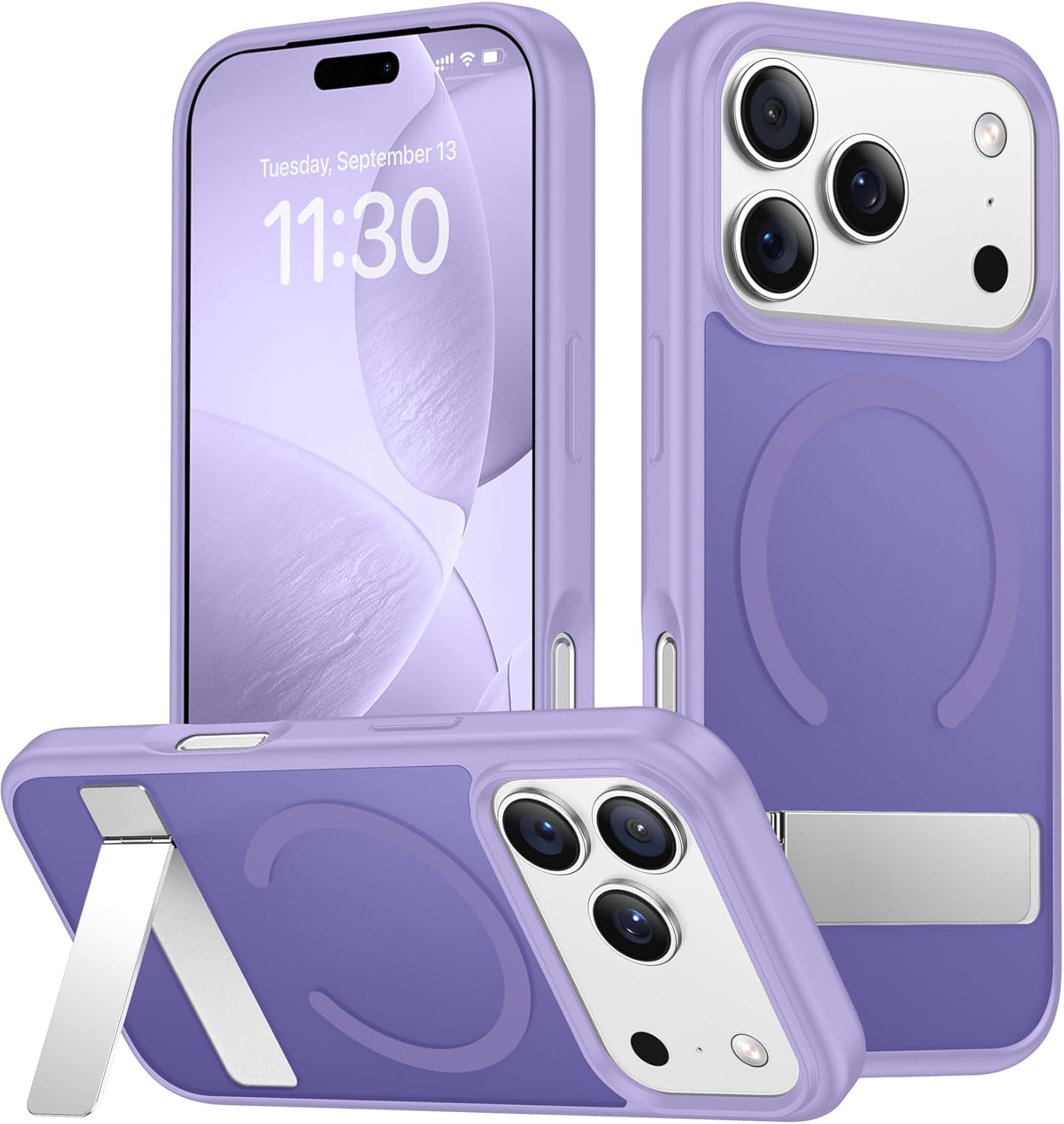 SPIDERCASE Magnetic for iPhone 17 Pro Max Case,with [3 Stand Ways] [Military Grade Drop Protection] with Invisible Stand Shockproof Slim Case for iPhone 17 Pro Max 6.9",Clear