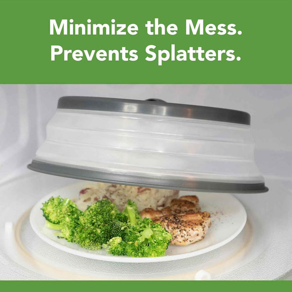 10 Inch Heavy Duty Tovolo Microwave Cover for Food Splatter, Collapsible & Vented, Charcoal Gray