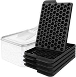 WIBIMEN Mini Ice Cube Trays, Small Tiny Round Pebble Crushed Nugget Ice Trays for Freezer with Lid - Chilling Drinks Coffee Juice(2 Pack/0.55In - Blue)