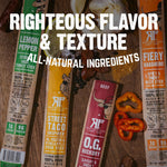 Righteous Felon Variety Meat Sticks, 100% Grass Fed Beef, Turkey & Pork, 10 Count