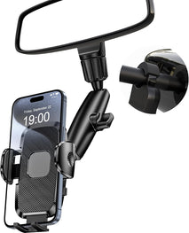 Phone Holders for Your Car, Rear View Mirror Phone Holder, 360° Rotating Car Phone Holder Mount Compatible with All 4"-7" iPhone and Android Cell Phones