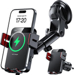 Wireless Car Charger, 15W Auto Clamping Car Charger Dash Windshield Air Vent Phone Holder Compatible with iPhone 16 15 14/13/13 Pro/12 pro/12/11/X/8, Samsung S24/S23/S22
