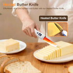 Heated Butter Knife, Smart Stainless Steel Electric Butter Spreader for Hard Butter, Cheese, Peanut Butter, Jam & Honey, Adjustable Heat (131℉/158℉), Rechargeable USB Kitchen Gadget Butter Knives