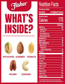Fisher Oven Roasted Mixed Nuts with Peanuts, 24 Ounces, Reusable Canister