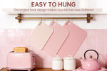 Pink Plastic Cutting Board Set for Kitchen, Dishwasher Safe, BPA Free, Reversible, with Grip Handle