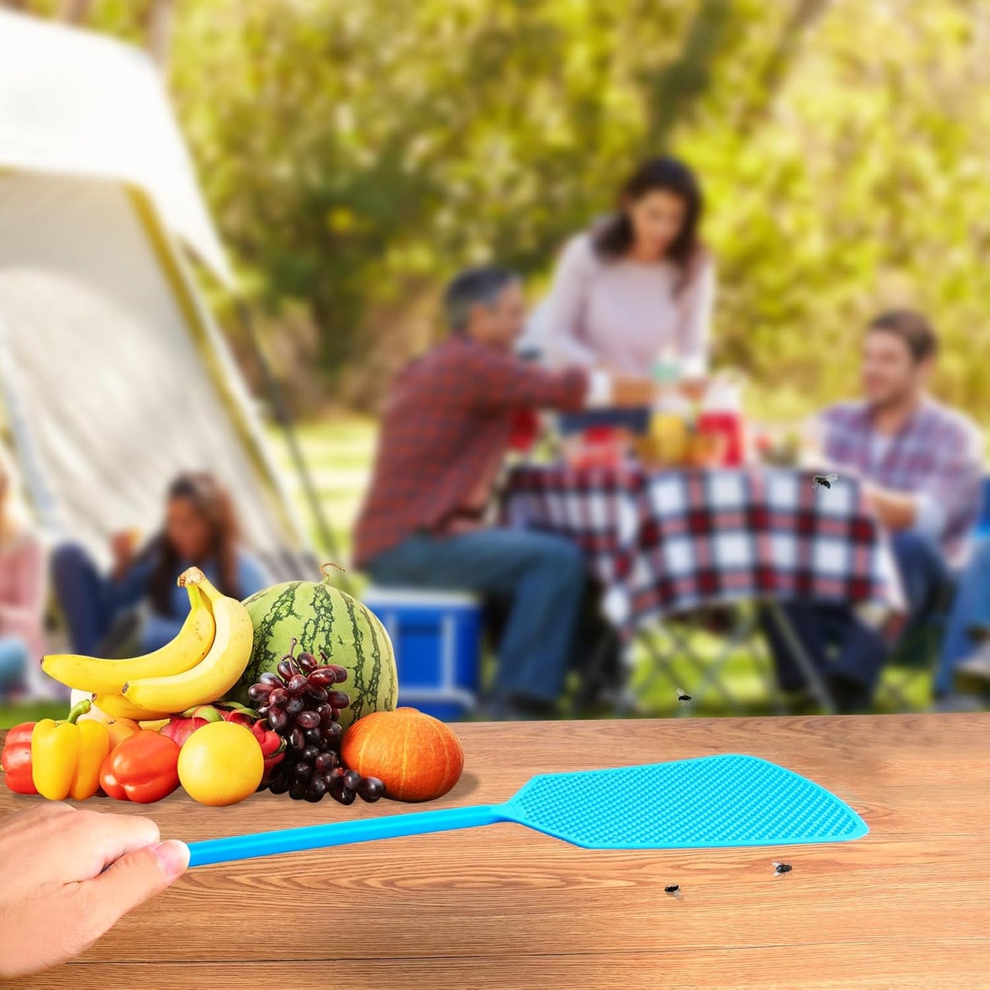Fly Swatter,5 Pack Plastic Heavy Duty Manual Fly Killer, Long Handle Flyswatter, Large Bug Swatters That Work for Indoor and Outdoor