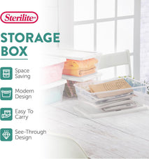Sterilite 12-Pack 6 Quart Storage Boxes with Clear Plastic Bins and Snap-On Lids