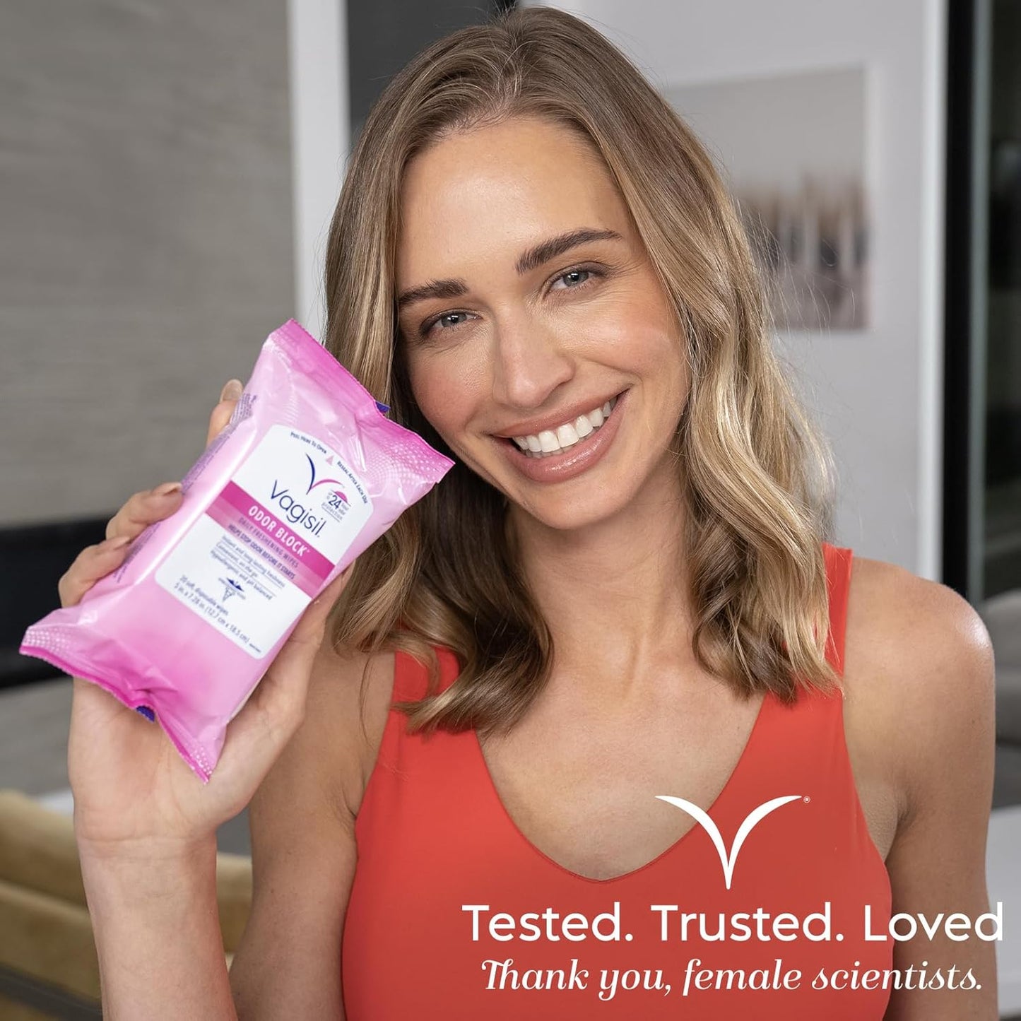 Vagisil Odor Block Daily Freshening Wipes for Feminine Hygiene in Resealable Pouch, Gynecologist Tested & Hypoallergenic, 20 Wipes (Pack of 3)