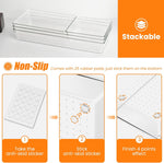Clear Drawer Organizer Set for Kitchen and Office Storage