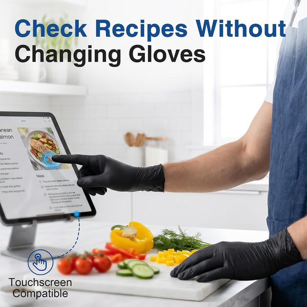 Schneider Vinyl Synthetic Exam Gloves, 4 Mil, Latex Free Disposable Gloves for Medical, Cooking, Cleaning, and Food Prep