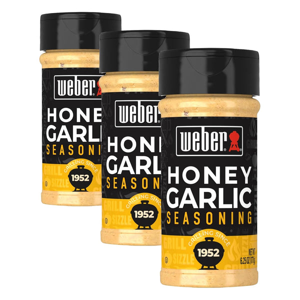 Weber Honey Garlic Rub, 6.25 oz, Gluten Free, Savory Seasoning for Pork or Chicken