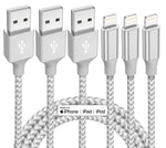 iphone 3 pack 10ft lightning nylon braided apple mfi certified fast charging cord
