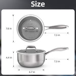 3 quart stainless steel saucepan with lid for all stovetops