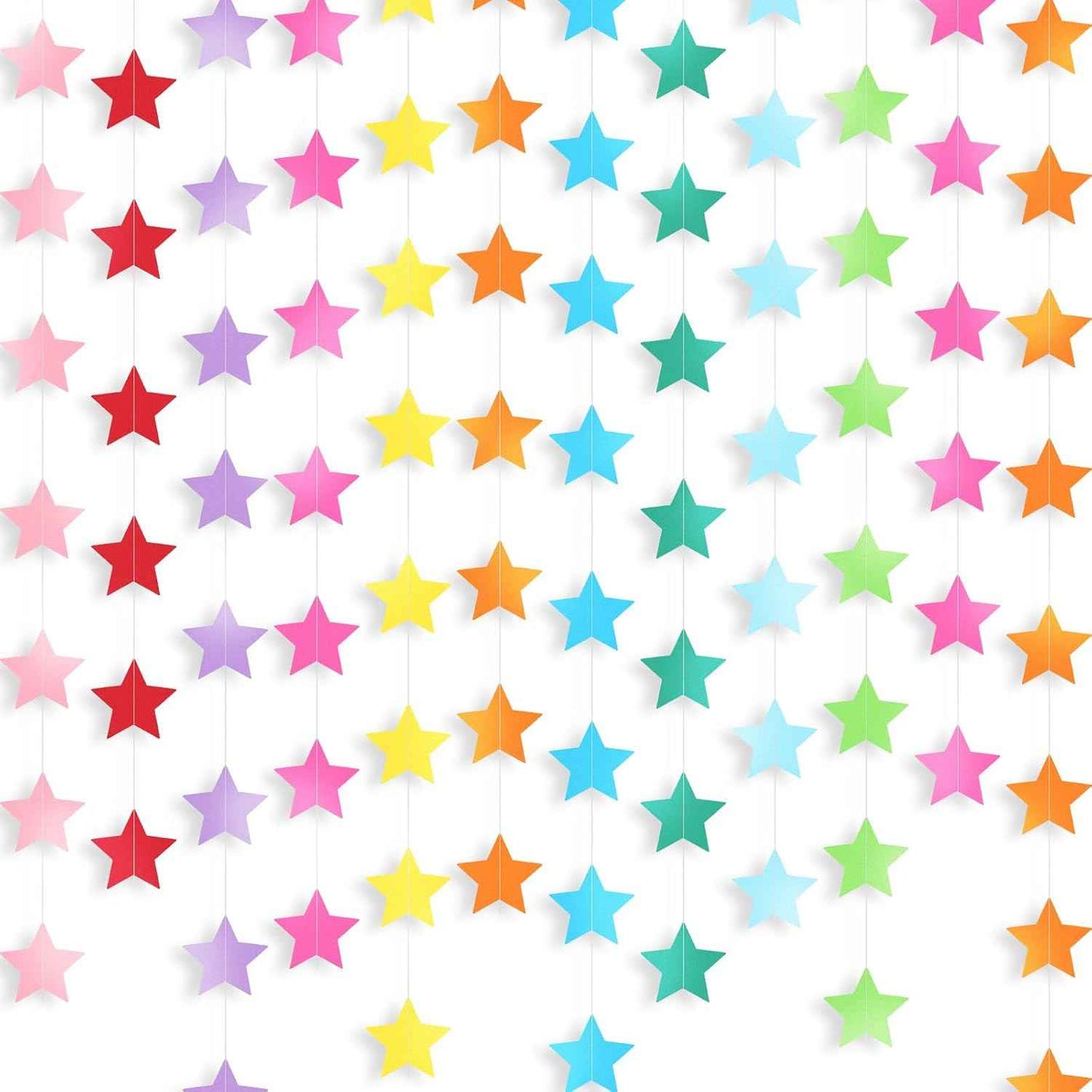 Patelai Glitter Star Garland Banner Christmas Decor 130 Feet Star Hanging Bunting Banner Twinkle Backdrop for Homecoming Classroom Wedding Birthday Halloween Party Supplies(Gold)