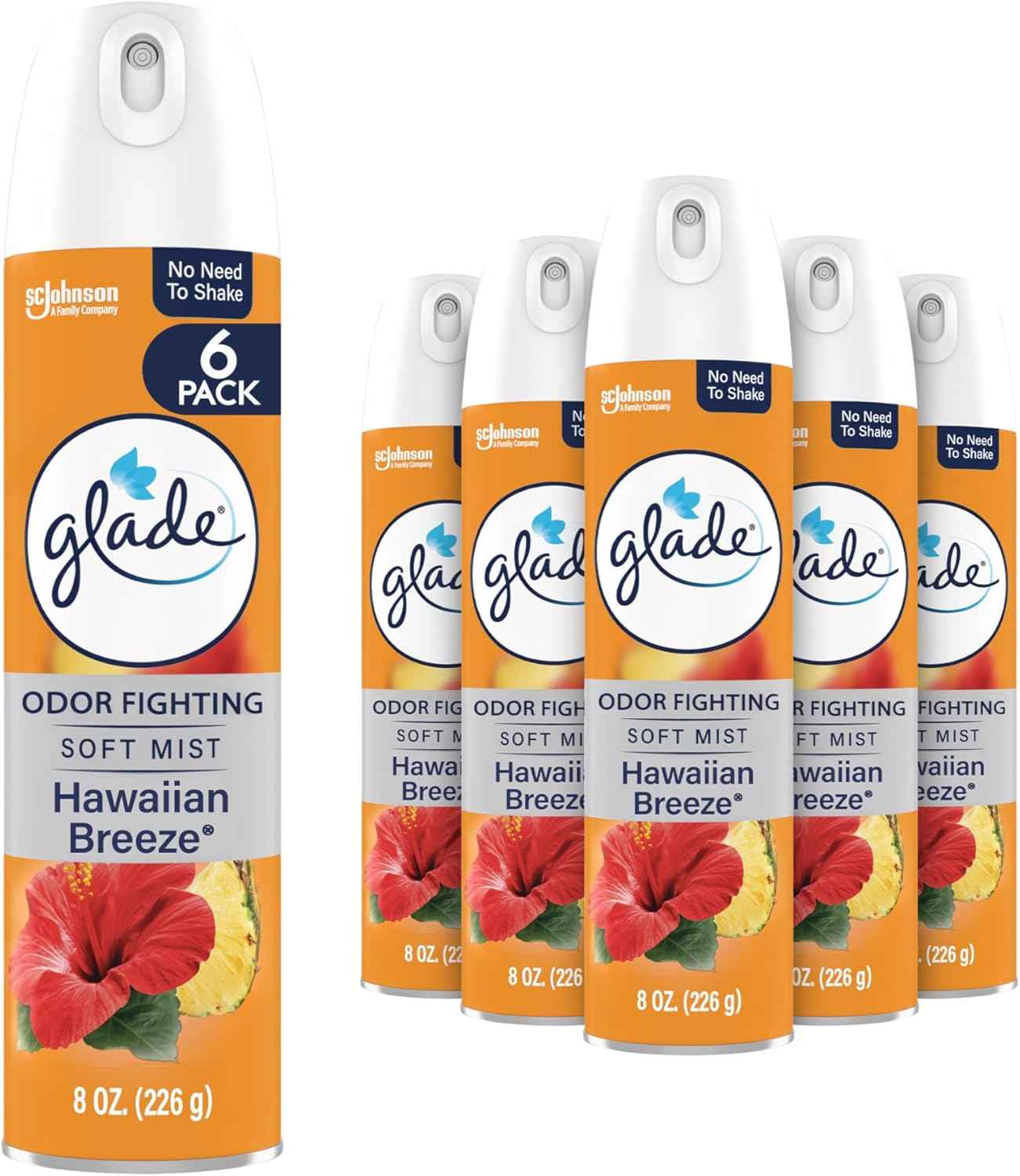 Glade Air Freshener Room Spray, Clean Linen Scent, Odor Fighting to Deliver Long Lasting Freshness, 8 Oz, 6 Count