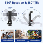 Universal Smartphone Tripod Mount with 360° Rotation and 180° Tilt