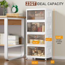 4-tier storage bins with lids for home office and dorm use