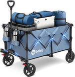 Sekey Wagon Cart with Wheels with 220LBS Capacity,Heavy Duty Wagon Carts Foldable,Lightweight Utility Portable Cart for Grocery, Shopping, Garden, Camping. Pink