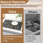 Large Stone Dish Drying Mat for Kitchen Counter, Dark Gray, 24"×16" & 8"x4"