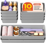 10 Pack Large Size Plastic Drawer Organizers Set for Desk and Vanity