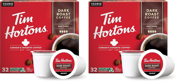 Tim Hortons Dark Roast Coffee K-Cup Pods Compatible with Keurig Brewers 32ct