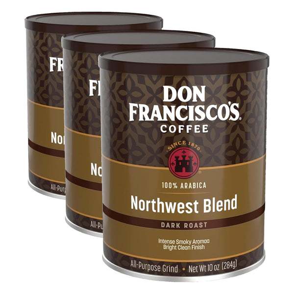 Don Francisco's Hawaiian Hazelnut Ground Flavored 100% Arabica Coffee - 3 x 10 oz Recyclable Cans for Gourmet Brew