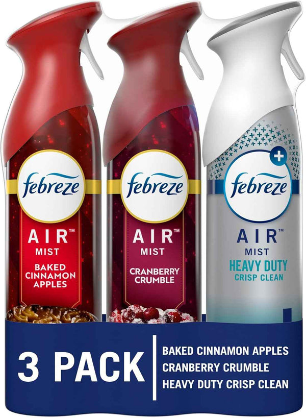Febreze Air Mist Air Freshener Spray, Odor-Fighting Room Spray, Air Fresheners for Home and Bathroom and Kitchen, Aerosol Can, Linen & Sky Scent, 8.8oz (Pack of 2)