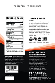 Terrasoul Superfoods Organic Dried Mango Slices, 16 Oz, No-Added Sugar, Gluten-Free, Vegan