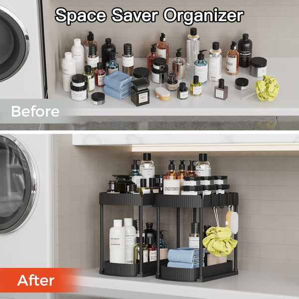 Ukeetap Multi-Purpose Pull-Out Storage Organizers for Bathroom and Kitchen
