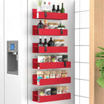 Metal 4 Pack Magnetic Spice Storage Rack Organizer for Refrigerator and Oven, Black Fridge Organizers and Storage