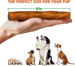 Pork Chomps Roasted Pork Skin Dog Chews, 6-inch Twists, 100% Rawhide Free, 15 Count