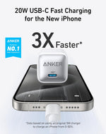 Anker USB C Charger Block, 20W PIQ 3.0 Compact Fast Charging for iPhone 17/16/15 and More Series, Galaxy, Pixel 4/3, iPad (2 Pack & 2 Cable)