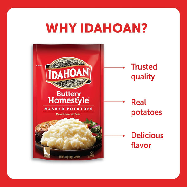 Idahoan® Buttery Homestyle® Mashed Potatoes, 4 oz Pack of 12