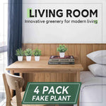 Der Rose 4 Pack Fake Plants Mini Artificial Greenery Potted Plants for Home Decor Indoor Office Table Room Farmhouse Bathroom Decor