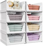 5 Pack Stackable Closet Storage Baskets for Laundry Room Wardrobe Storage