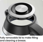 Chefman Electric Kettle, 1.8L 1500W, Hot Water Boiler, Removable Lid for Easy Cleaning, Auto Shut Off, Boil-Dry Protection, Stainless Steel Filter, BPA Free, Borosilicate Glass Electric Tea Kettle